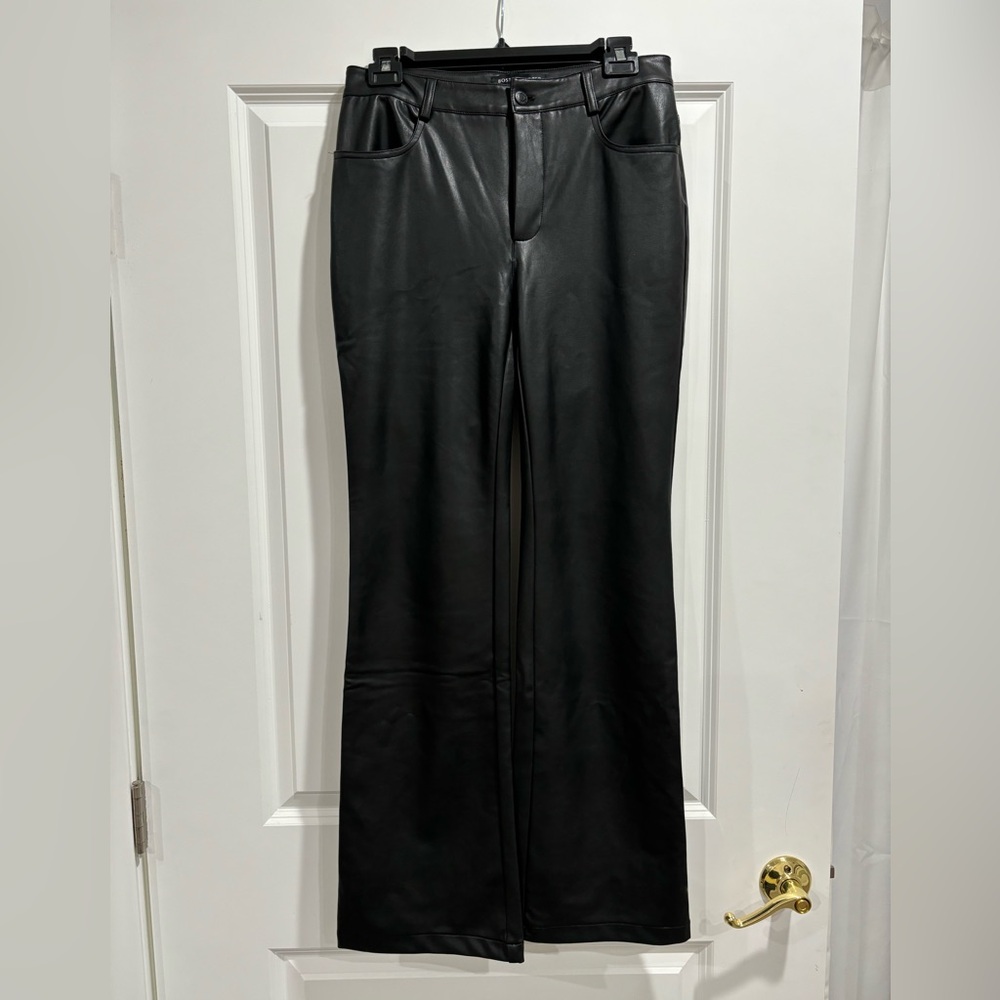 Boston Proper faux leather boot cut pants!